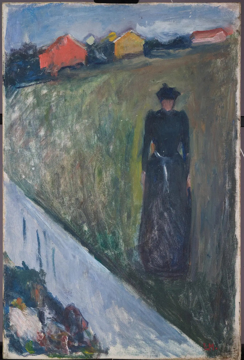 Mulher em uma paisagem ao entardecer - Edvard Munch