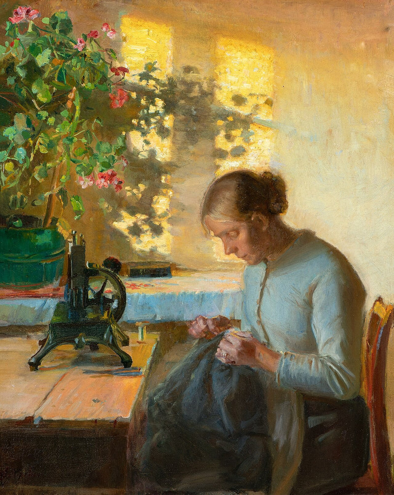 mulher de pescador costureira - Anna Ancher