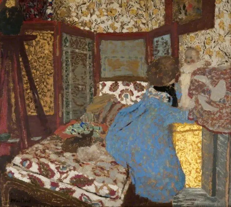 Mulher de azul com uma criança - Édouard Vuillard
