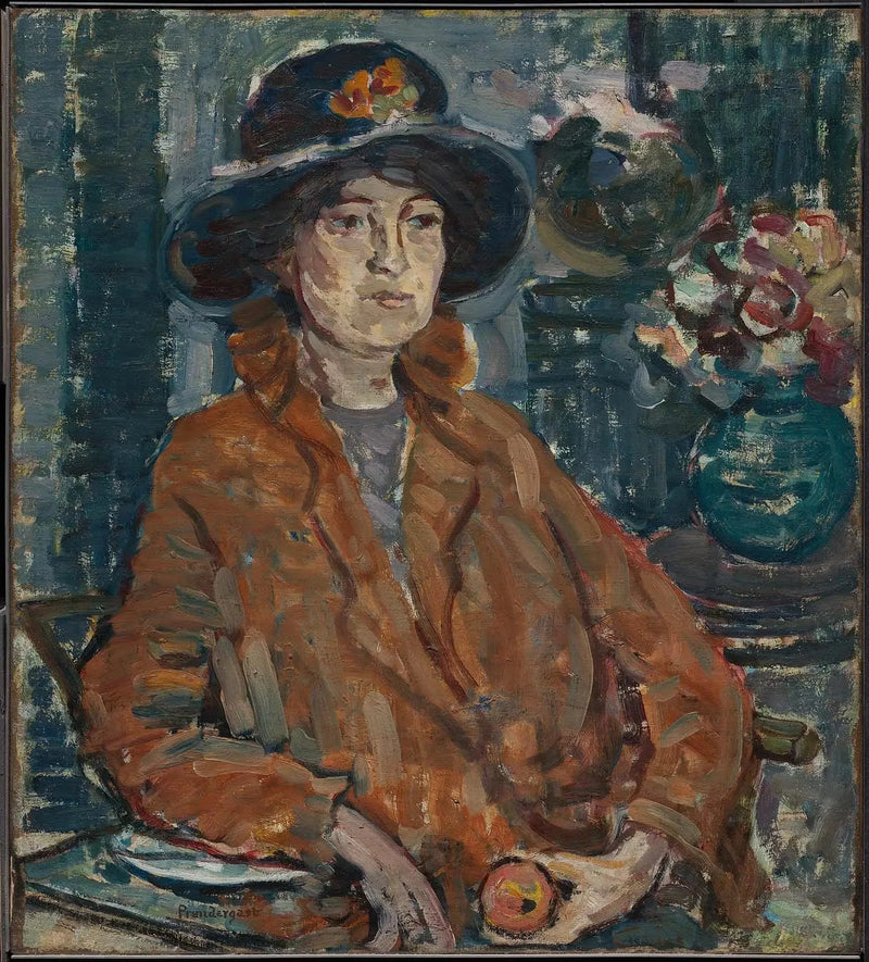 Mulher com casaco marrom - Maurice Prendergast