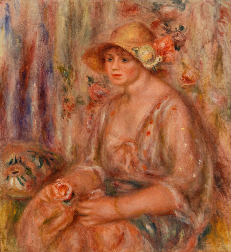 Mulher em vestido de musselina - Pierre-Auguste Renoir