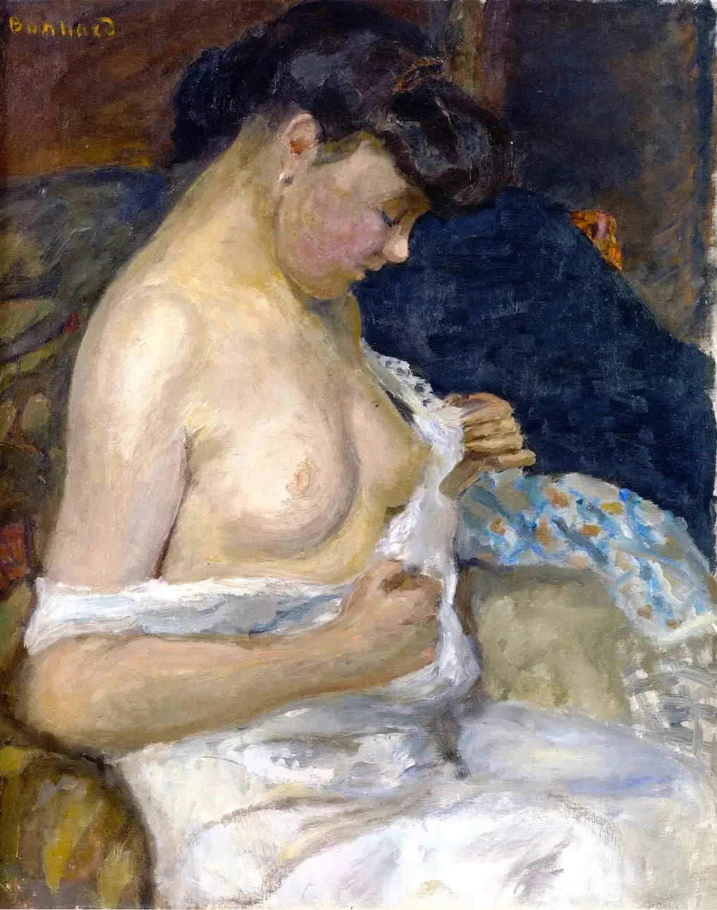 Femme enlevant sa chemise - Pierre Bonnard image 1 reproduction réalisée par Alpha Reproduction