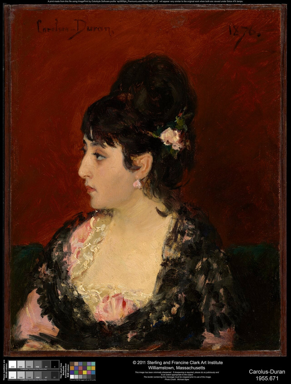 Femme espagnole de profil (Eva Gonzales ?) - Carolus-Duran image 1 copie peinte à la main à l’huile