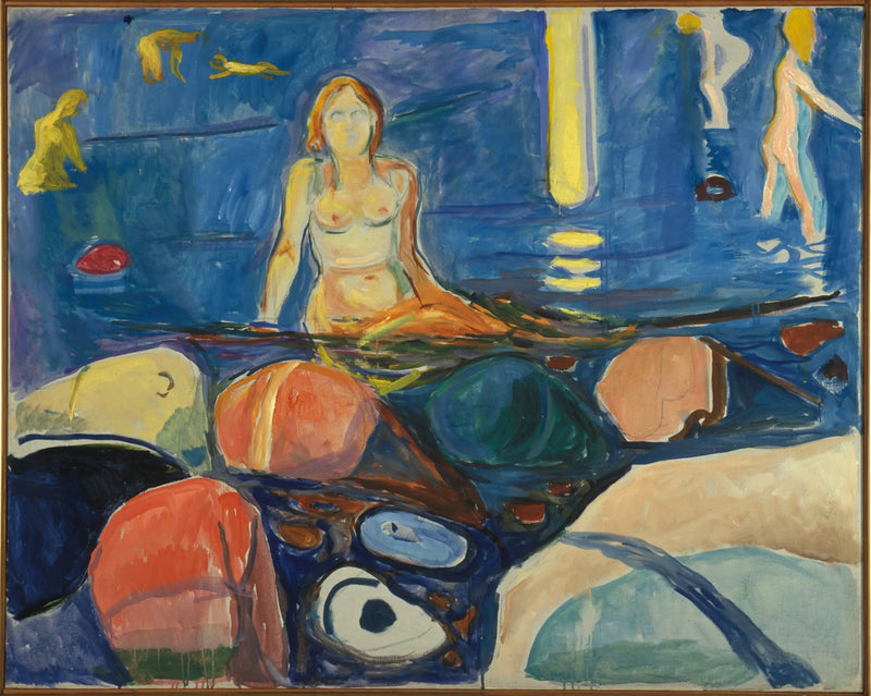 Mulher e crianças se banhando - Edvard Munch