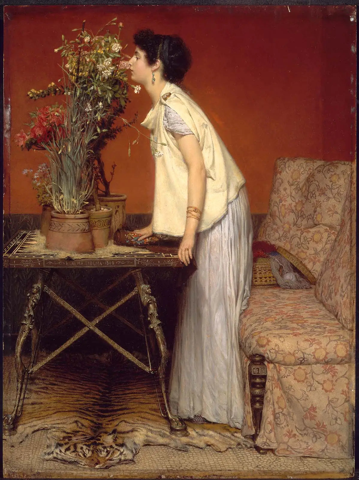 Femme et fleurs - Lawrence Alma-Tadema - Alpha Reproduction
