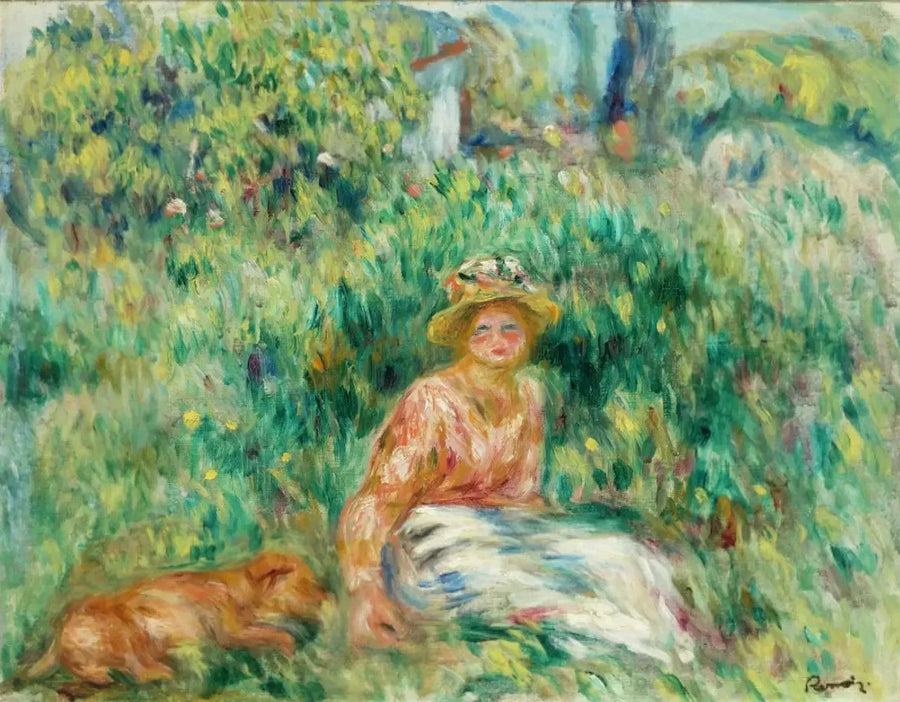 Mulher e Rip na Grama - Pierre-Auguste Renoir