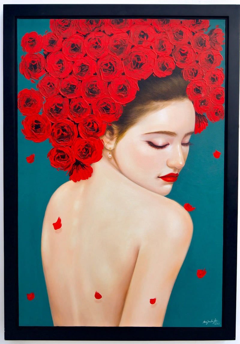 Mulher Frágil com Rosas | 60 x 90 cm