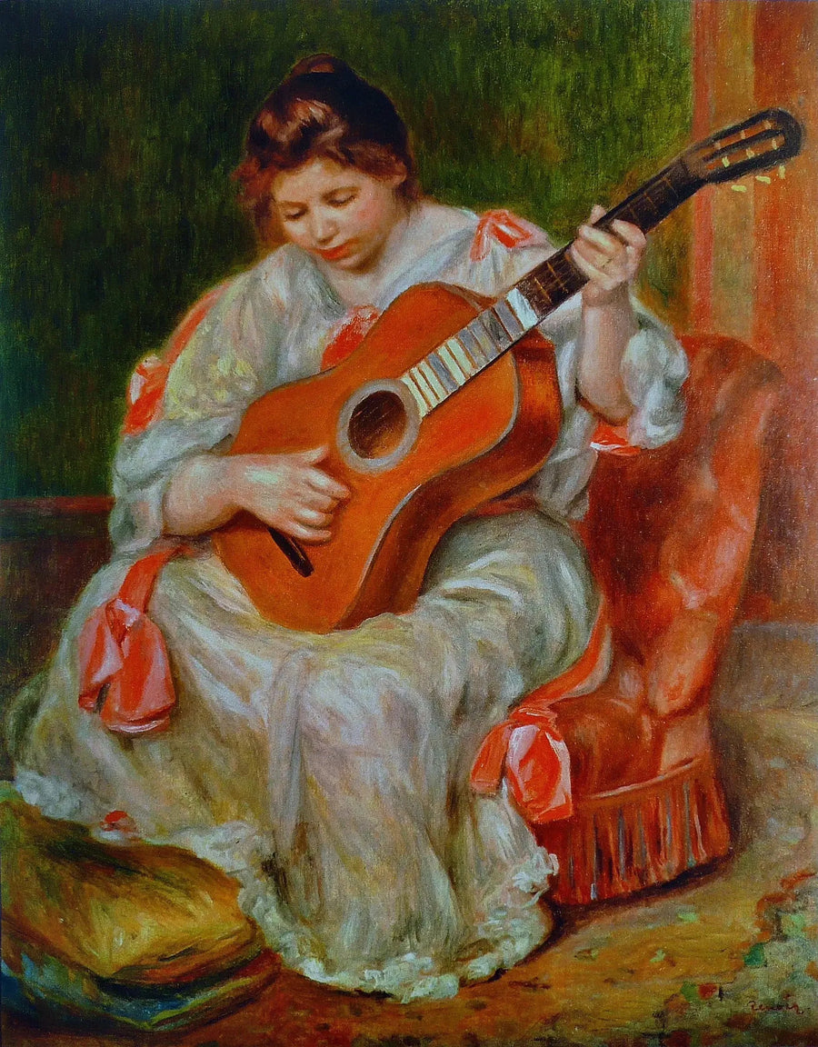Mulher tocando violão - Pierre-Auguste Renoir
