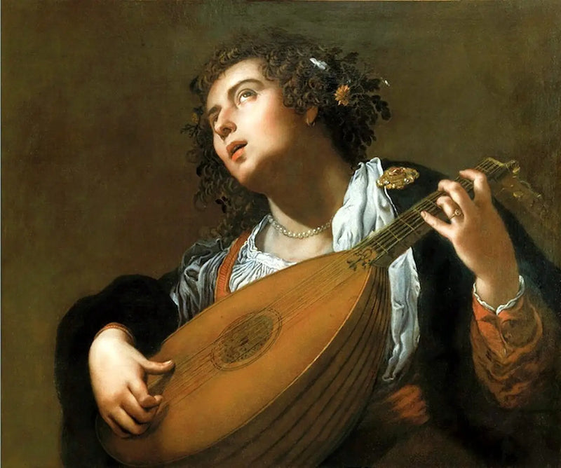 Mulher tocando alaúde - Artemisia Gentileschi