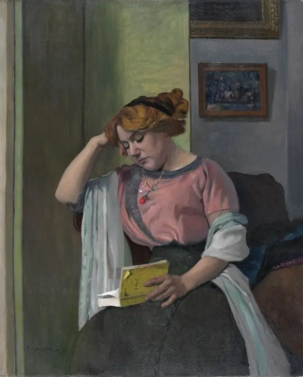 Mulher lendo em um interior - Félix Vallotton
