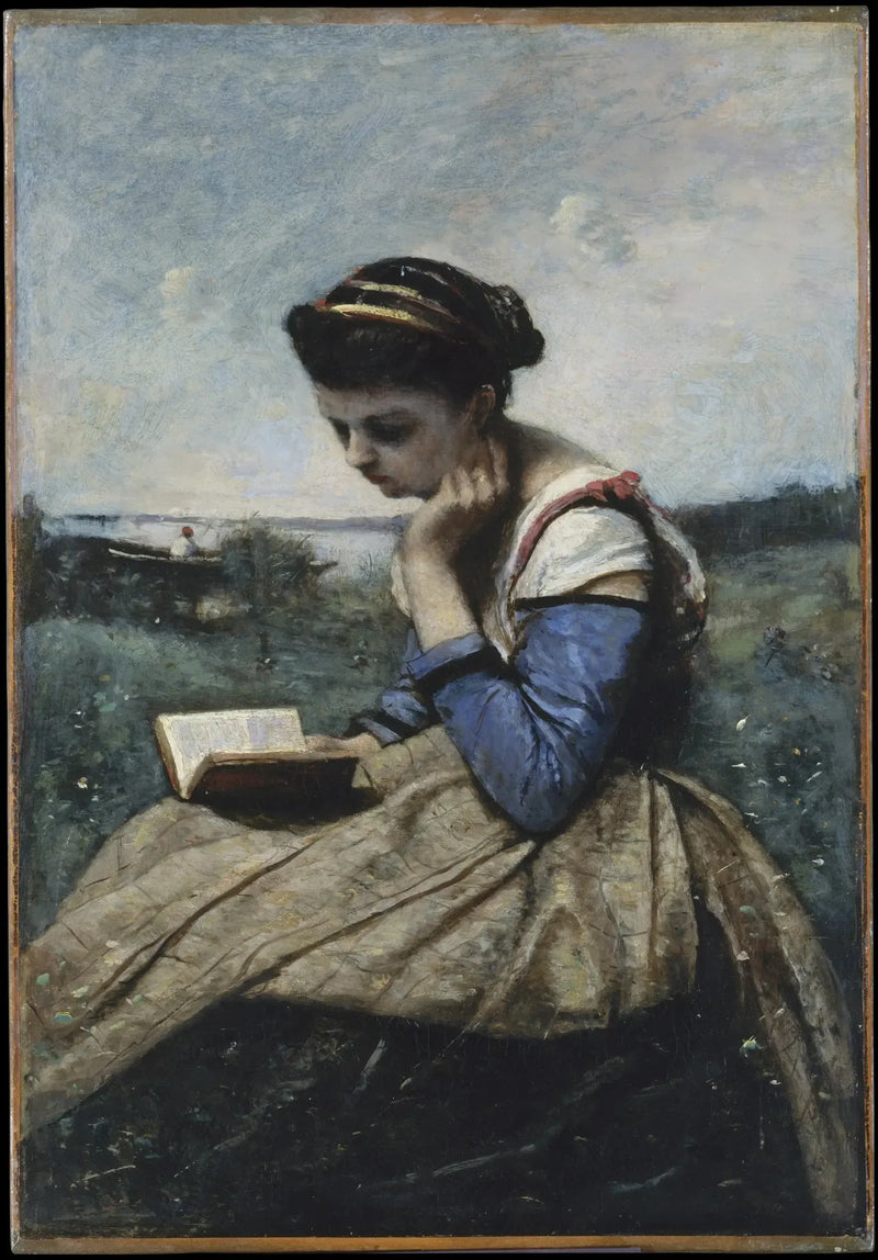 Mulher lendo - Jean-Baptiste Camille Corot