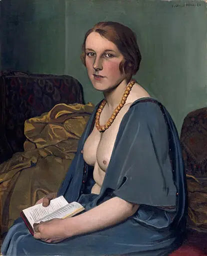 Mulher lendo, seios nus - Félix Vallotton
