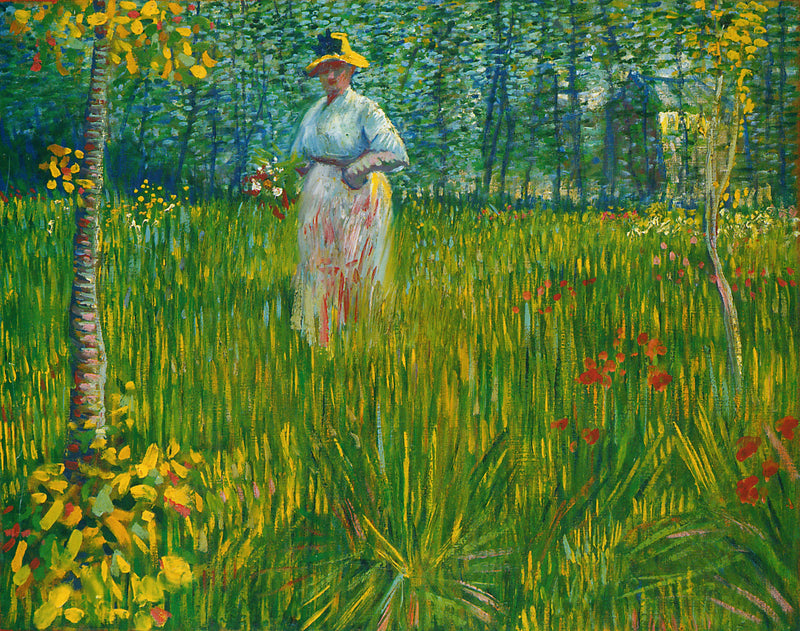 Mulher em um jardim - Vincent van Gogh