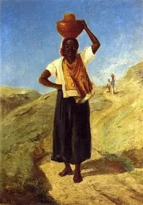 Mulher Negra carregando um jarro na cabeça - Camille Pissarro