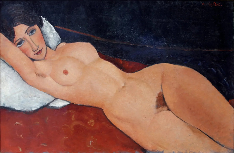 Mulher nua deitada em um travesseiro - Amedeo Modigliani