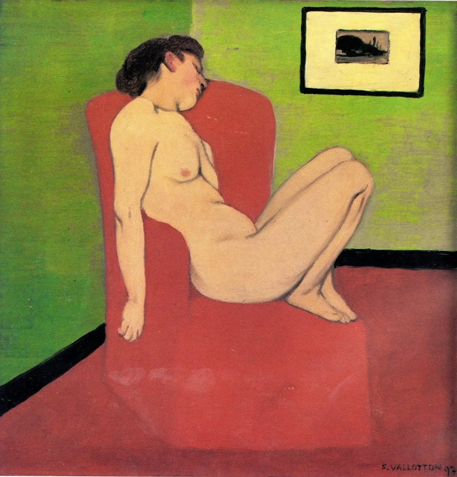 Femme nue assise dans un fauteuil - Félix Vallotton - Alpha Reproduction