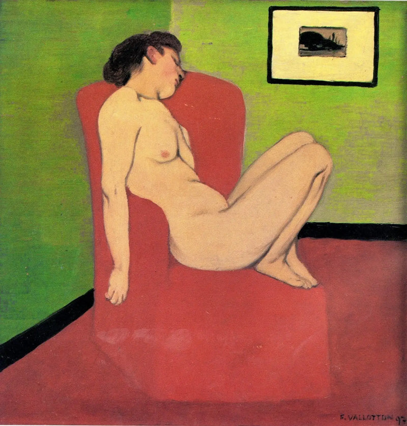 Mulher nua sentada em uma poltrona - Félix Vallotton
