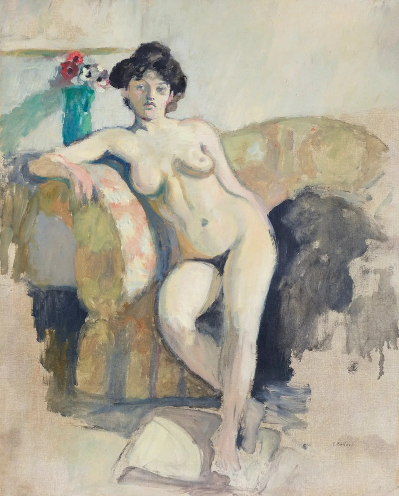 Mulher nua sentada em um sofá - Édouard Vuillard