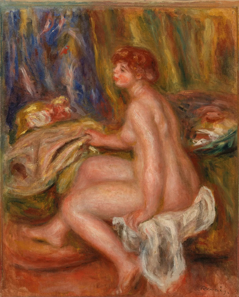 Mulher nua sentada, vista de perfil - Pierre-Auguste Renoir