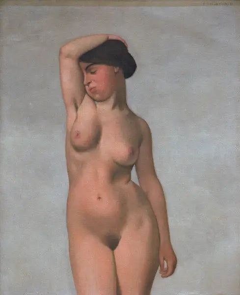 Mulher nua com sutiã levantado - Félix Vallotton