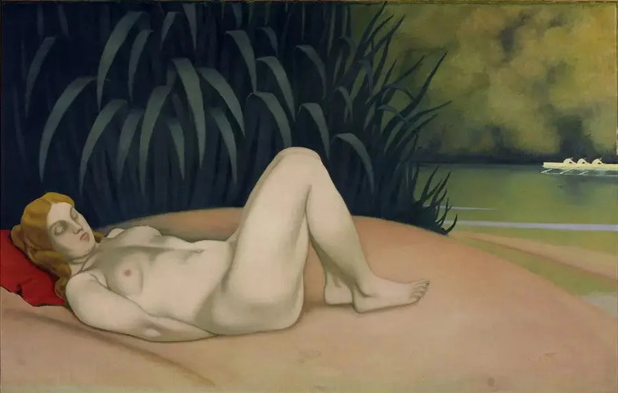 Mulher nua dormindo à beira da água - Félix Vallotton