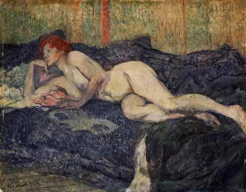 Mulher nua deitada em um divã - Henri de Toulouse-Lautrec