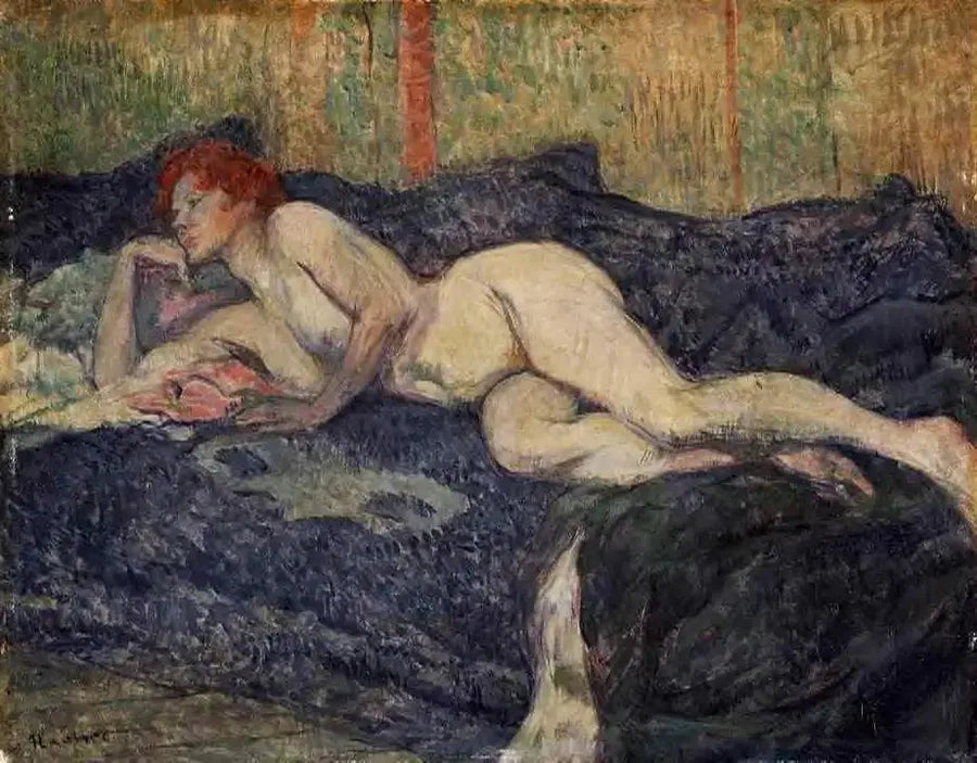Mulher nua deitada em um divã - Henri de Toulouse-Lautrec