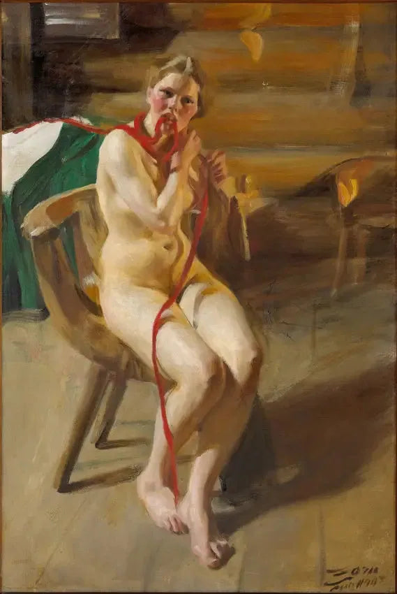 Mulher nua se penteando os cabelos - Anders Zorn