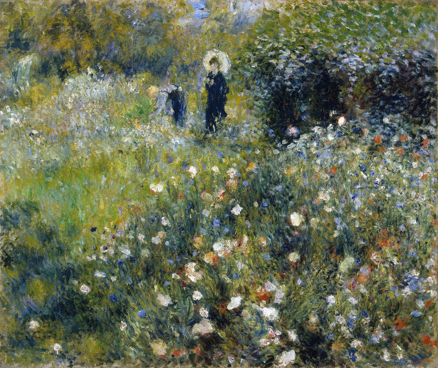 Mulher com guarda-sol em um jardim - Pierre-Auguste Renoir