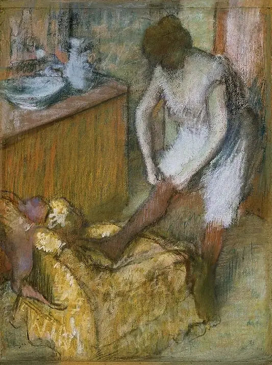 Mulher usando meias - Edgar Degas