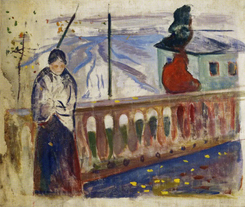 Mulher perto da balaustrada - Edvard Munch