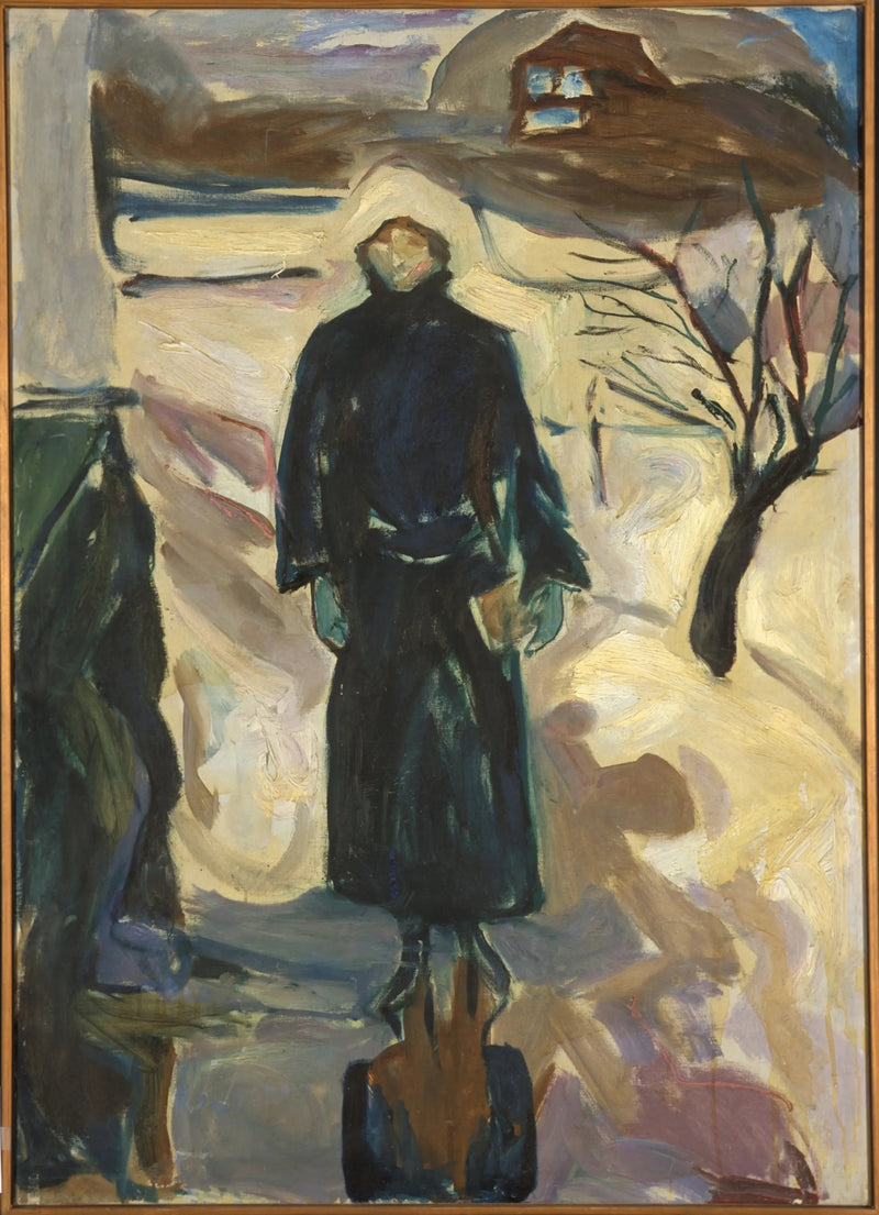 Mulher perto do canto da casa - Edvard Munch
