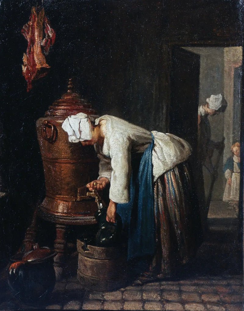 Mulher puxando água do tanque - Jean Simeón Chardin