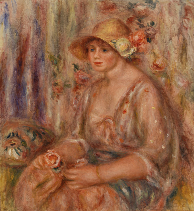 Mulher em vestido de musselina - Pierre-Auguste Renoir