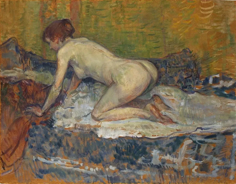 Mulher ruiva nua agachada - Henri de Toulouse-Lautrec