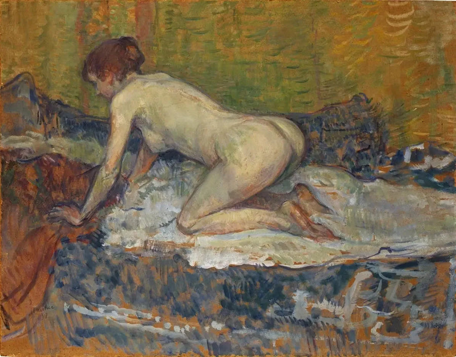 Mulher ruiva nua agachada - Henri de Toulouse-Lautrec