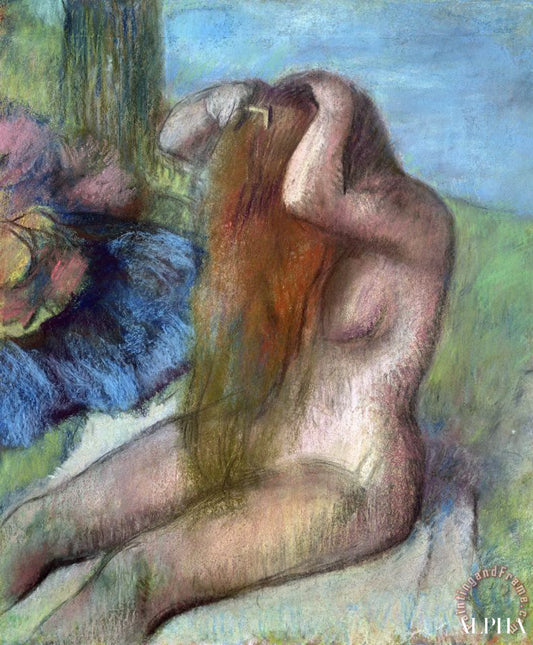 Femme se coiffant - Edgar Degas - Reproductions de tableaux et peintures haut de gamme