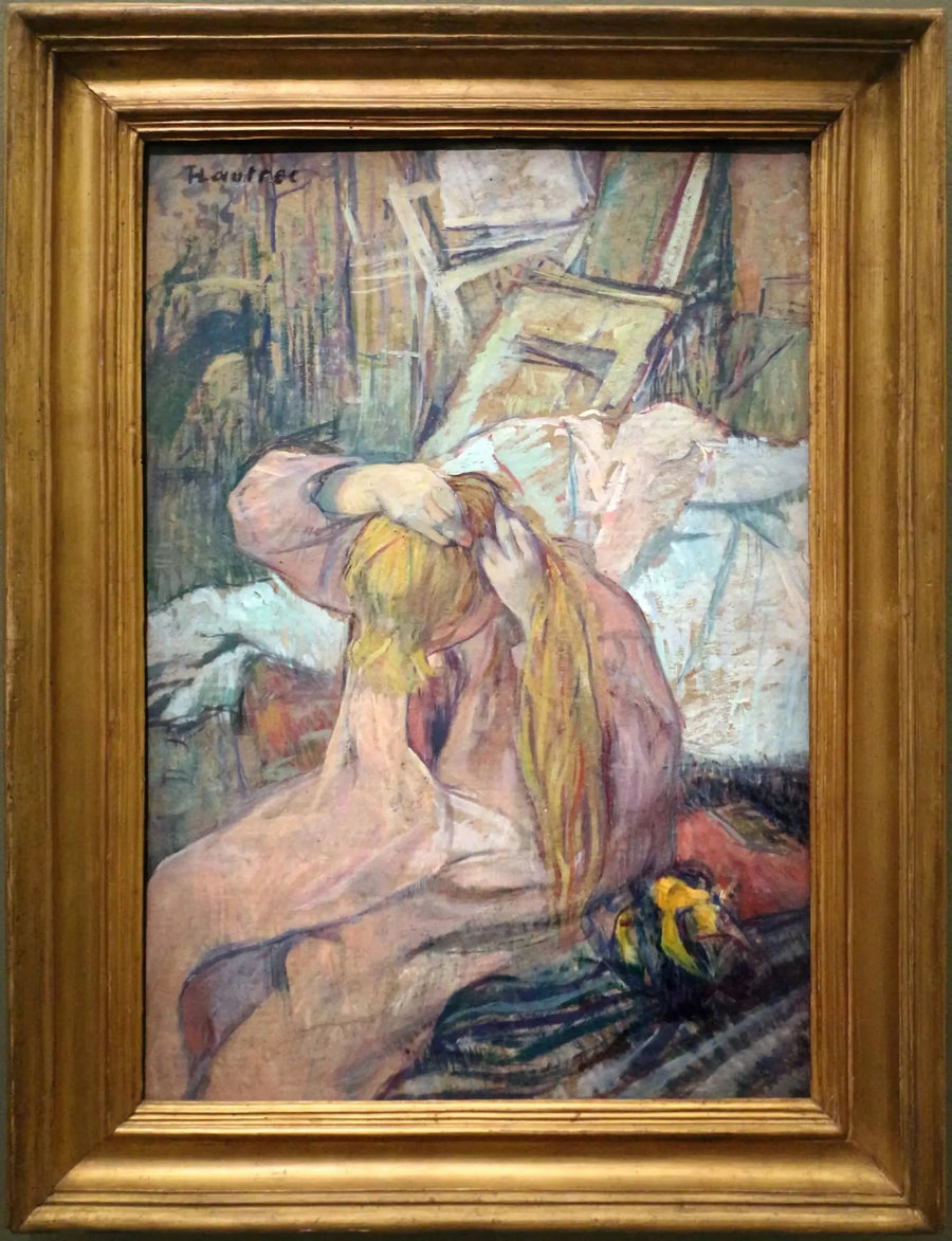 Mulher se penteia. Aquela que se penteia - Henri de Toulouse-Lautrec