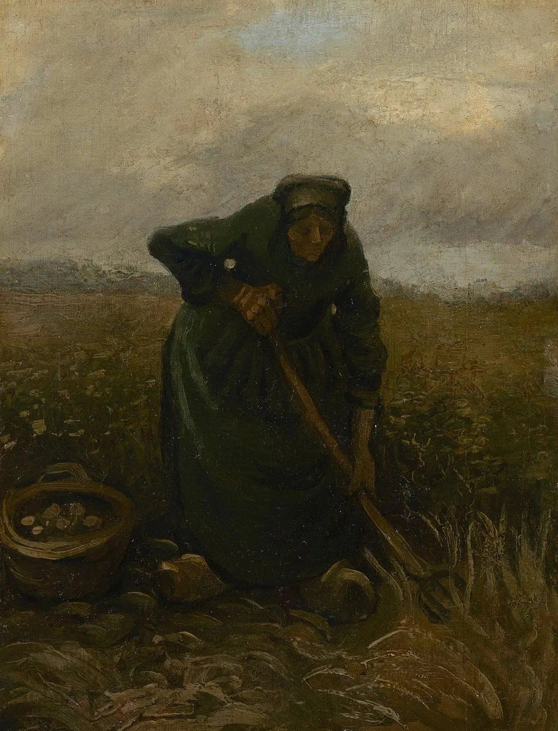 Mulher levantando batatas - Vincent van Gogh