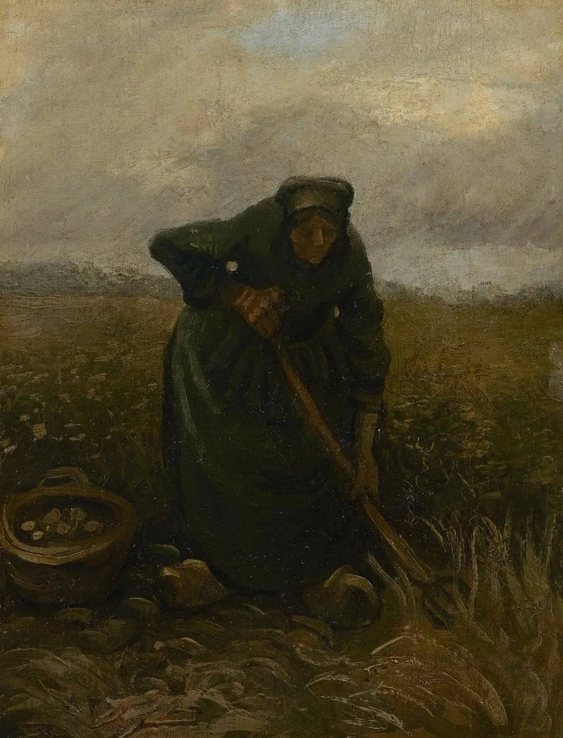 Mulher levantando batatas - Vincent van Gogh