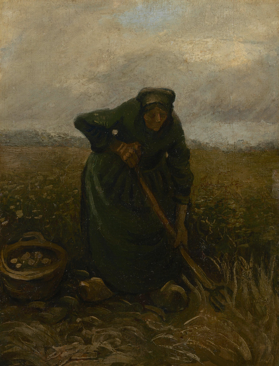 Mulher levantando batatas - Vincent van Gogh