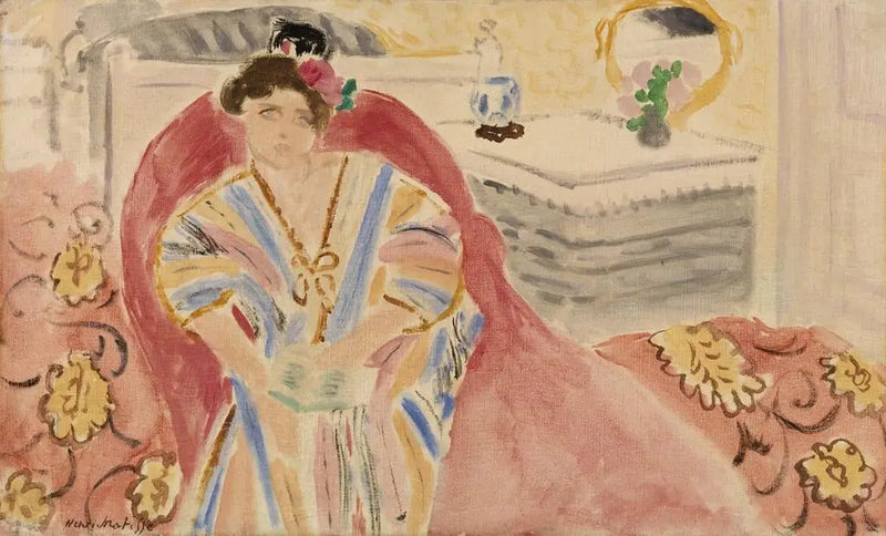 Mulher em um sofá vermelho (Mulher em um sofá vermelho) - Henri Matisse