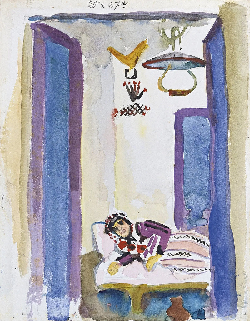 Mulher em um divã - August Macke