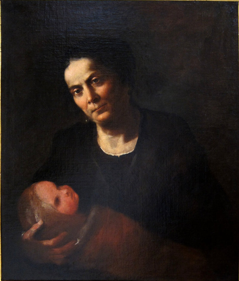 Mulher segurando uma criança - Luca Giordano