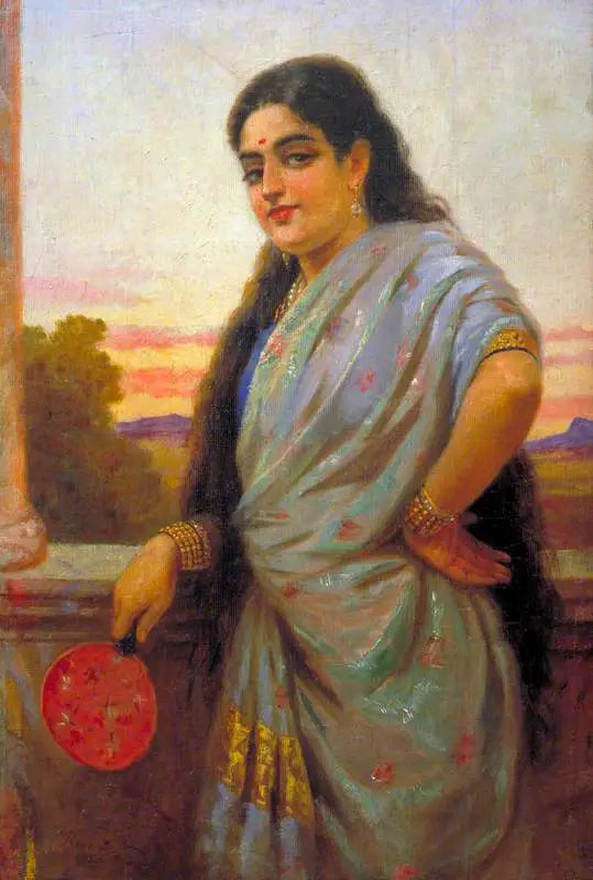 Mulher segurando um leque - Ravi Varmâ