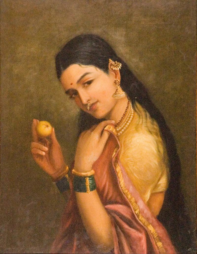 Mulher segurando uma fruta - Ravi Varmâ