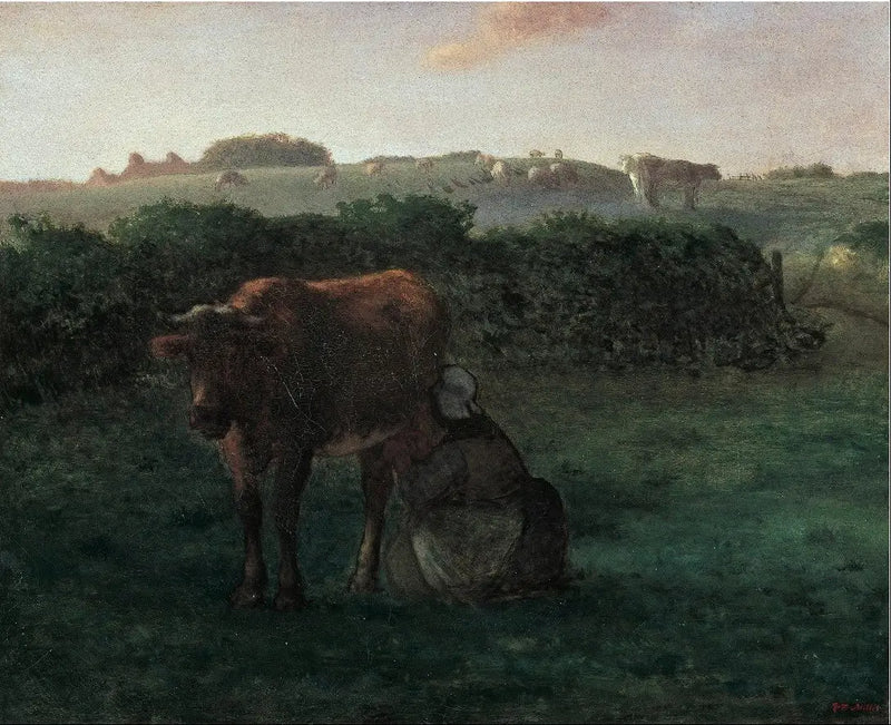 Mulher desenhando uma vaca - Jean-François Millet