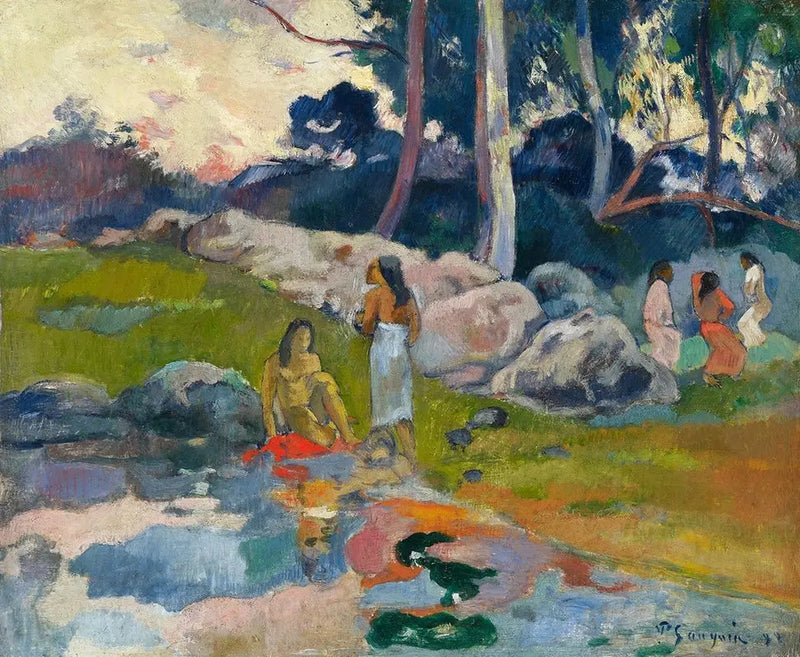 Mulheres à beira do rio - Paul Gauguin