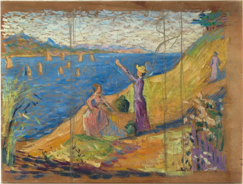 Mulheres no poço. Esboço I - Paul Signac