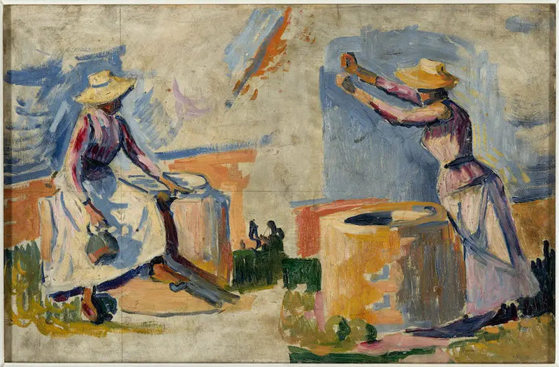 Mulheres no poço. Esboço II - Paul Signac